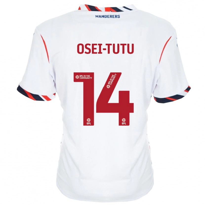 Danxen Niño Camiseta Jordi Osei-Tutu #14 Blanco Rojo 1ª Equipación 2025/26 La Camisa