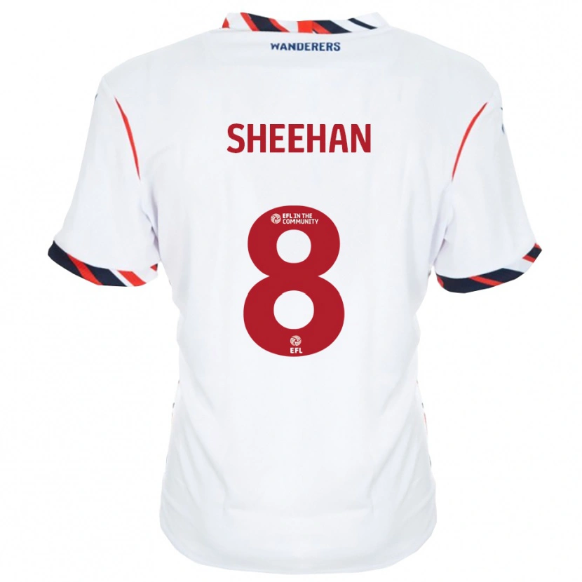 Danxen Niño Camiseta Josh Sheehan #8 Blanco Rojo 1ª Equipación 2025/26 La Camisa
