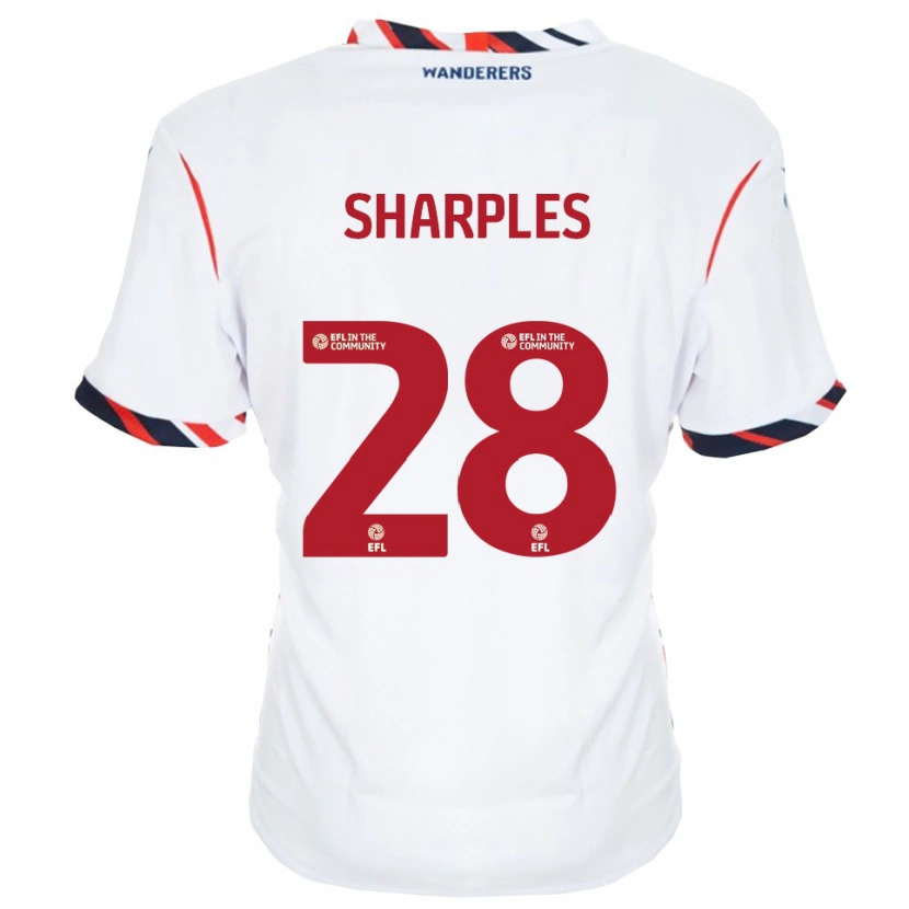 Danxen Niño Camiseta Sonny Sharples-Ahmed #28 Blanco Rojo 1ª Equipación 2025/26 La Camisa