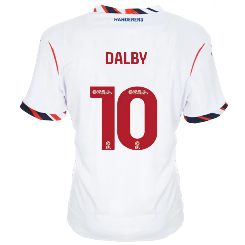 Danxen Niño Camiseta Sam Dalby #10 Blanco Rojo 1ª Equipación 2025/26 La Camisa