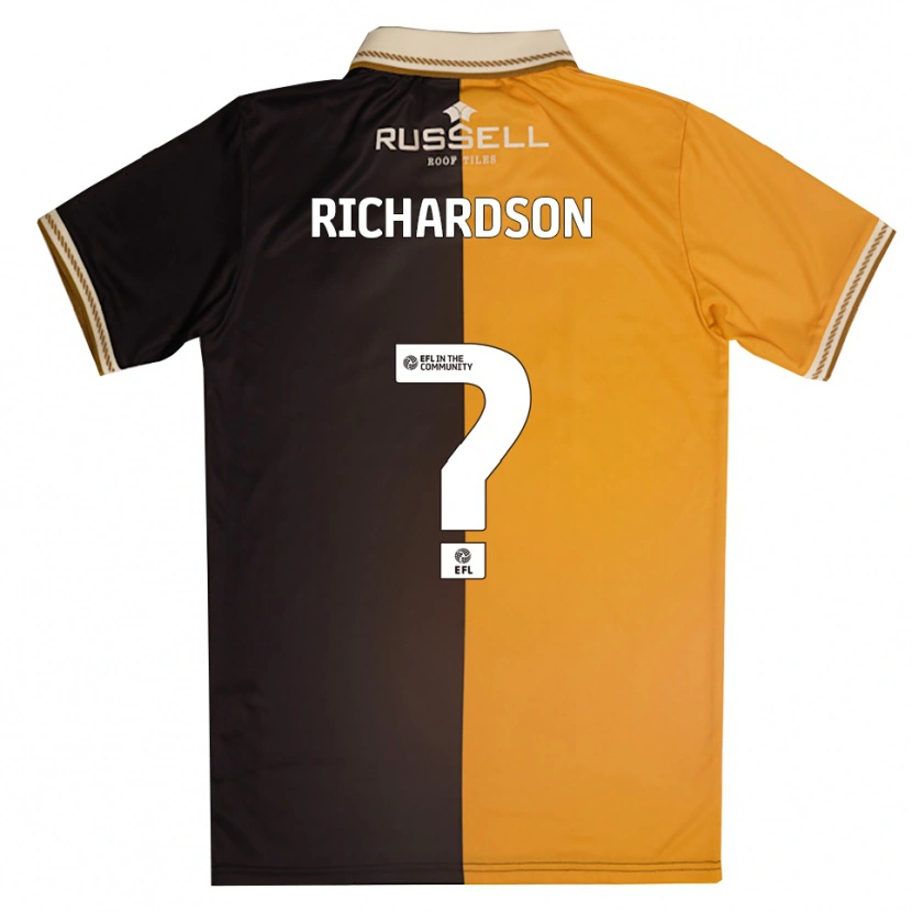 Danxen Niño Camiseta Matty Richardson #0 Amarillo Negro 1ª Equipación 2025/26 La Camisa
