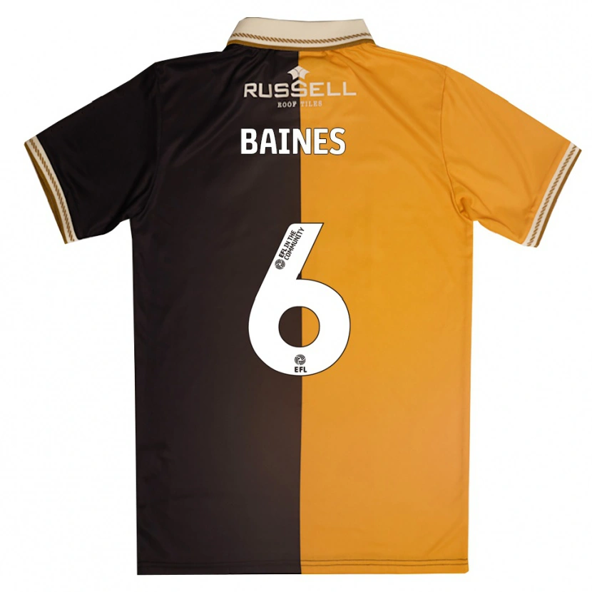 Danxen Niño Camiseta Hannah Baines #6 Amarillo Negro 1ª Equipación 2025/26 La Camisa