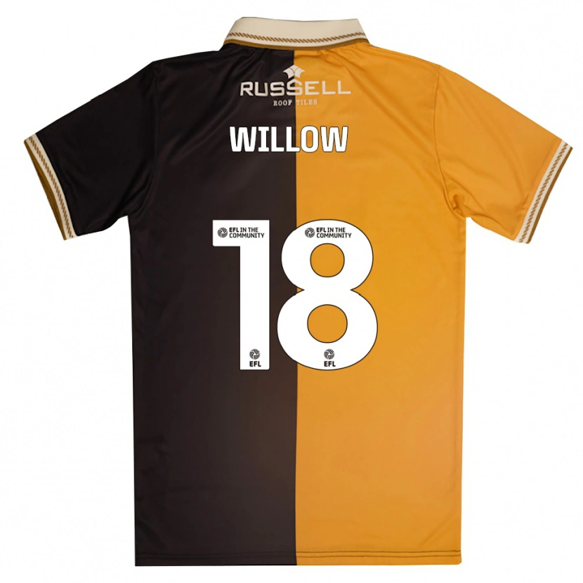 Danxen Niño Camiseta Jack Willow #18 Amarillo Negro 1ª Equipación 2025/26 La Camisa