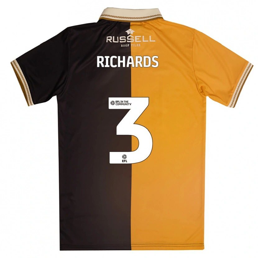 Danxen Niño Camiseta Sophie Richards #3 Amarillo Negro 1ª Equipación 2025/26 La Camisa