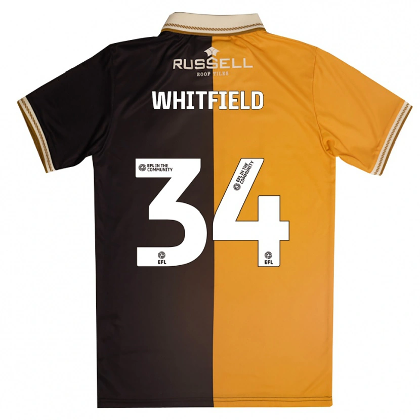 Danxen Niño Camiseta Ben Whitfield #34 Amarillo Negro 1ª Equipación 2025/26 La Camisa