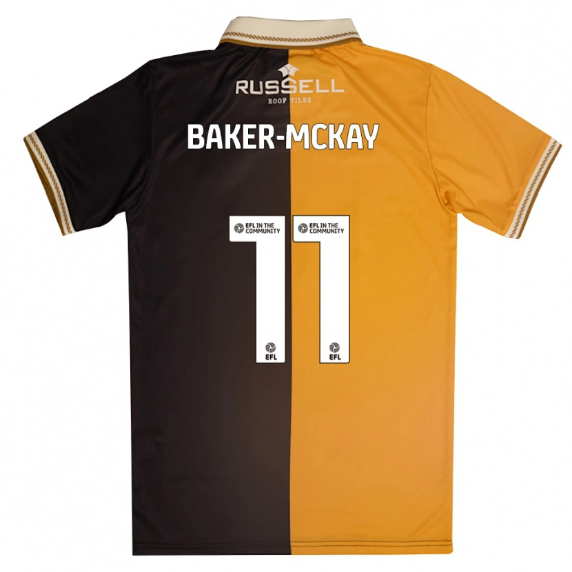 Danxen Niño Camiseta Kiyan Baker-Mckay #11 Amarillo Negro 1ª Equipación 2025/26 La Camisa