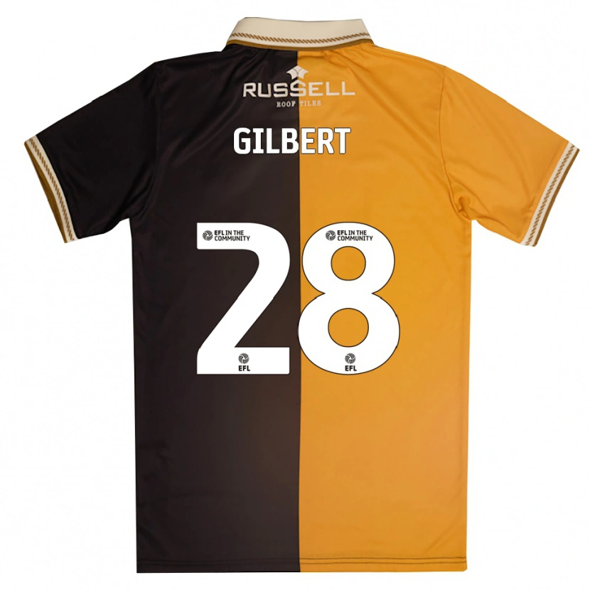 Danxen Niño Camiseta Cameron Gilbert #28 Amarillo Negro 1ª Equipación 2025/26 La Camisa