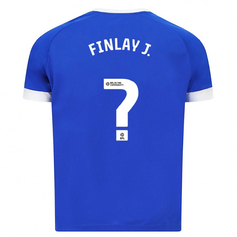 Danxen Niño Camiseta Finlay Johnson #0 Azul Blanco 1ª Equipación 2025/26 La Camisa