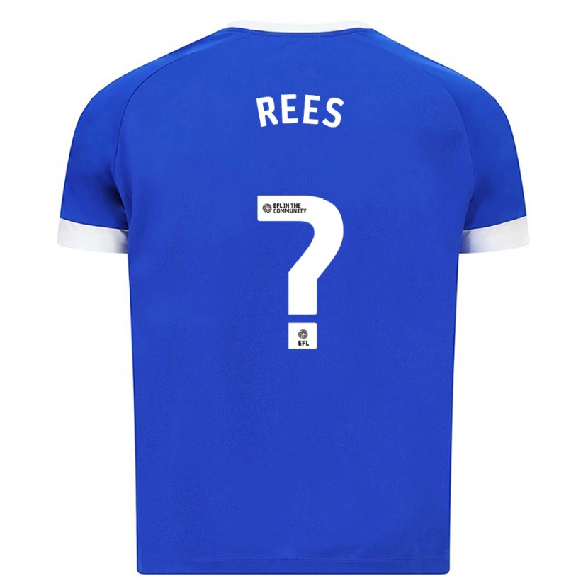 Danxen Niño Camiseta Osian Rees #0 Azul Blanco 1ª Equipación 2025/26 La Camisa