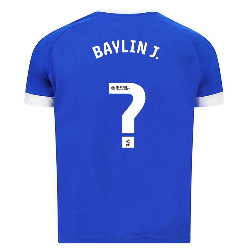 Danxen Niño Camiseta Baylin Johnson #0 Azul Blanco 1ª Equipación 2025/26 La Camisa