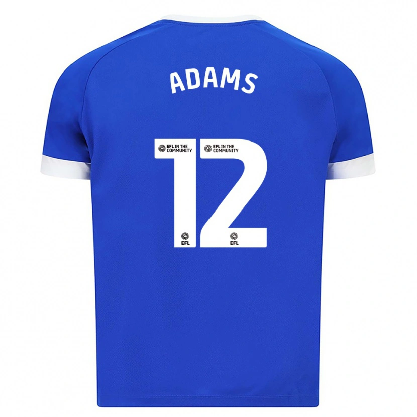 Danxen Niño Camiseta Kelly Adams #12 Azul Blanco 1ª Equipación 2025/26 La Camisa