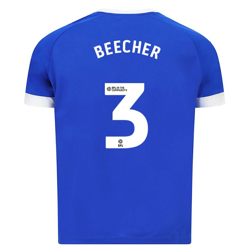 Danxen Niño Camiseta Josh Beecher #3 Azul Blanco 1ª Equipación 2025/26 La Camisa