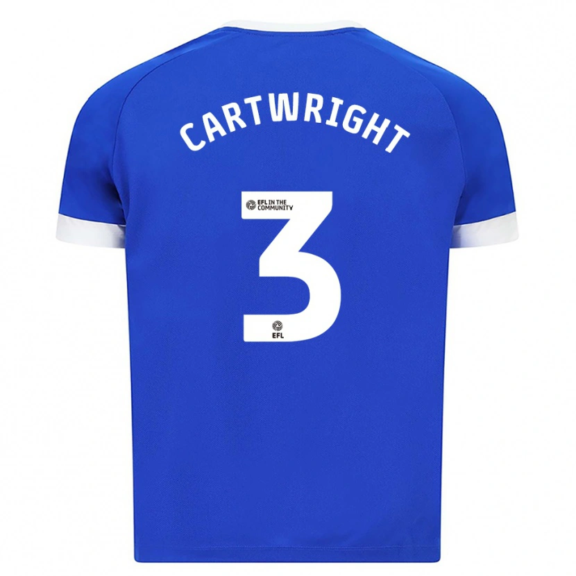 Danxen Niño Camiseta Logan Cartwright #3 Azul Blanco 1ª Equipación 2025/26 La Camisa