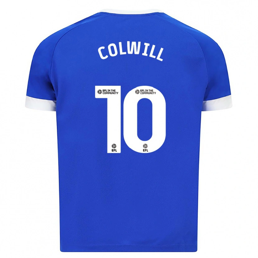 Danxen Niño Camiseta Rubin Colwill #10 Azul Blanco 1ª Equipación 2025/26 La Camisa