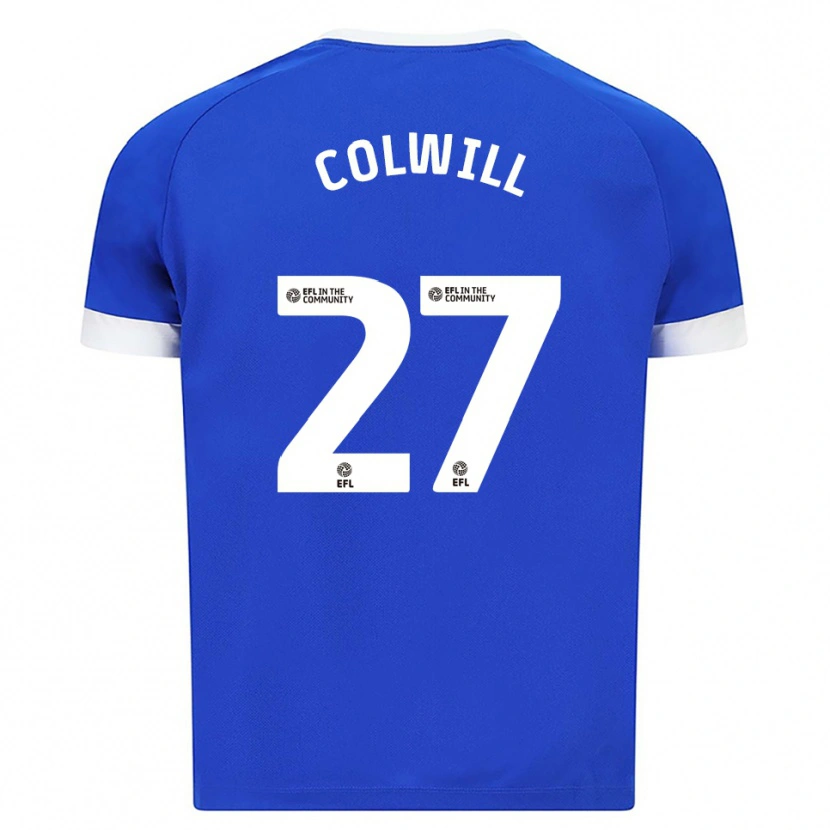 Danxen Niño Camiseta Joel Colwill #27 Azul Blanco 1ª Equipación 2025/26 La Camisa