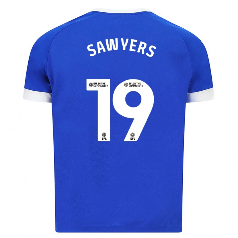 Danxen Niño Camiseta Romaine Sawyers #19 Azul Blanco 1ª Equipación 2025/26 La Camisa