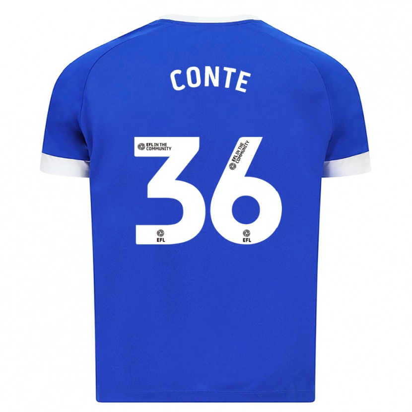 Danxen Niño Camiseta Raheem Conte #36 Azul Blanco 1ª Equipación 2025/26 La Camisa