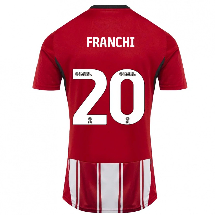 Danxen Niño Camiseta Matilda Franchi #20 Rojo Blanco Negro 1ª Equipación 2025/26 La Camisa