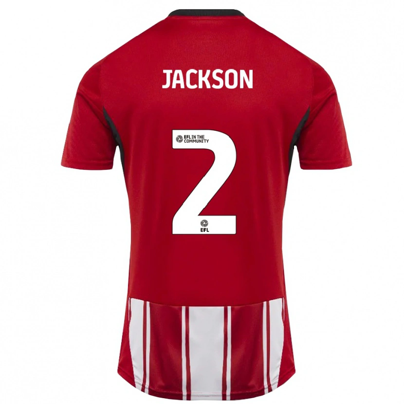 Danxen Niño Camiseta Bow Jackson #2 Rojo Blanco Negro 1ª Equipación 2025/26 La Camisa