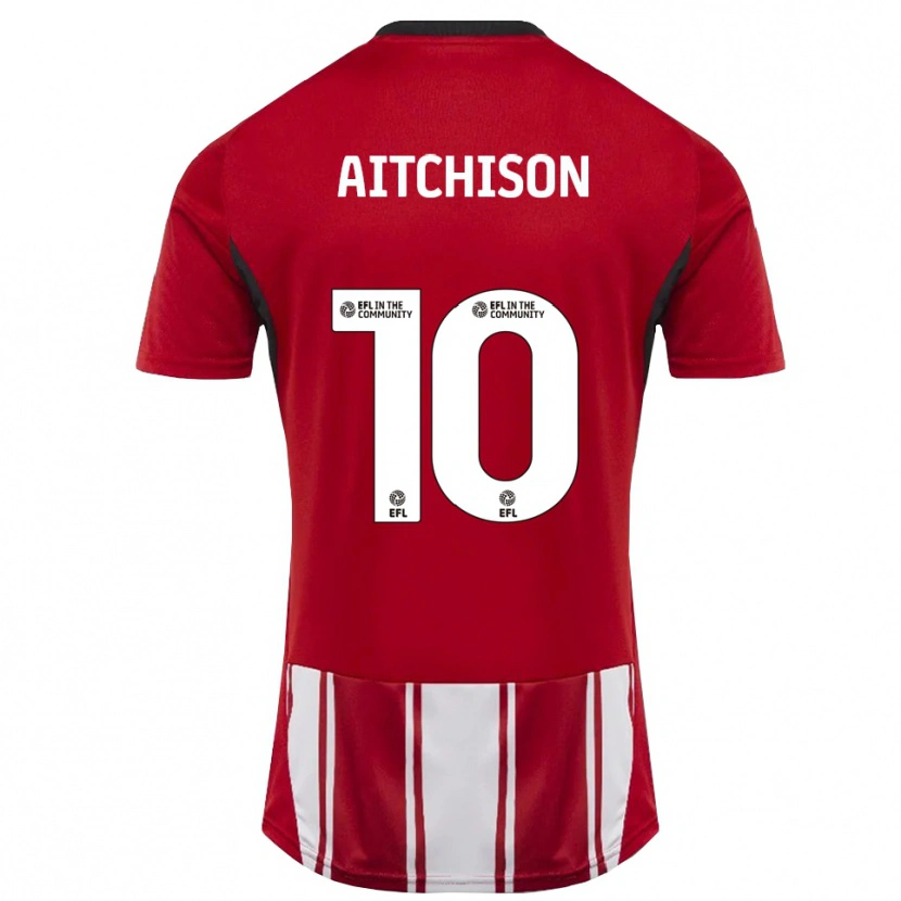 Danxen Niño Camiseta Jack Aitchison #10 Rojo Blanco Negro 1ª Equipación 2025/26 La Camisa