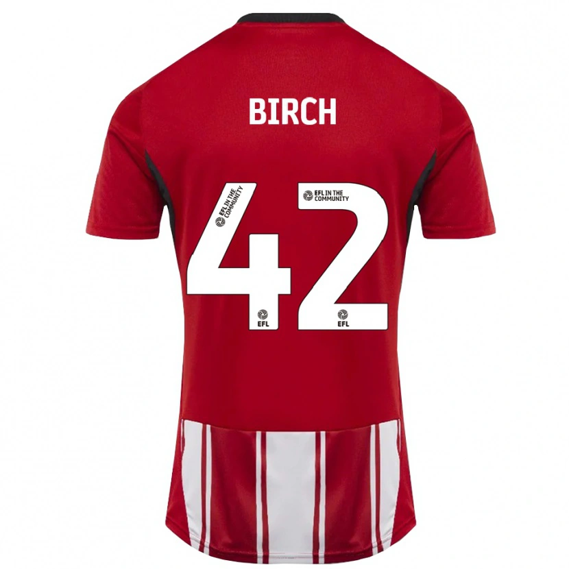 Danxen Niño Camiseta George Birch #42 Rojo Blanco Negro 1ª Equipación 2025/26 La Camisa