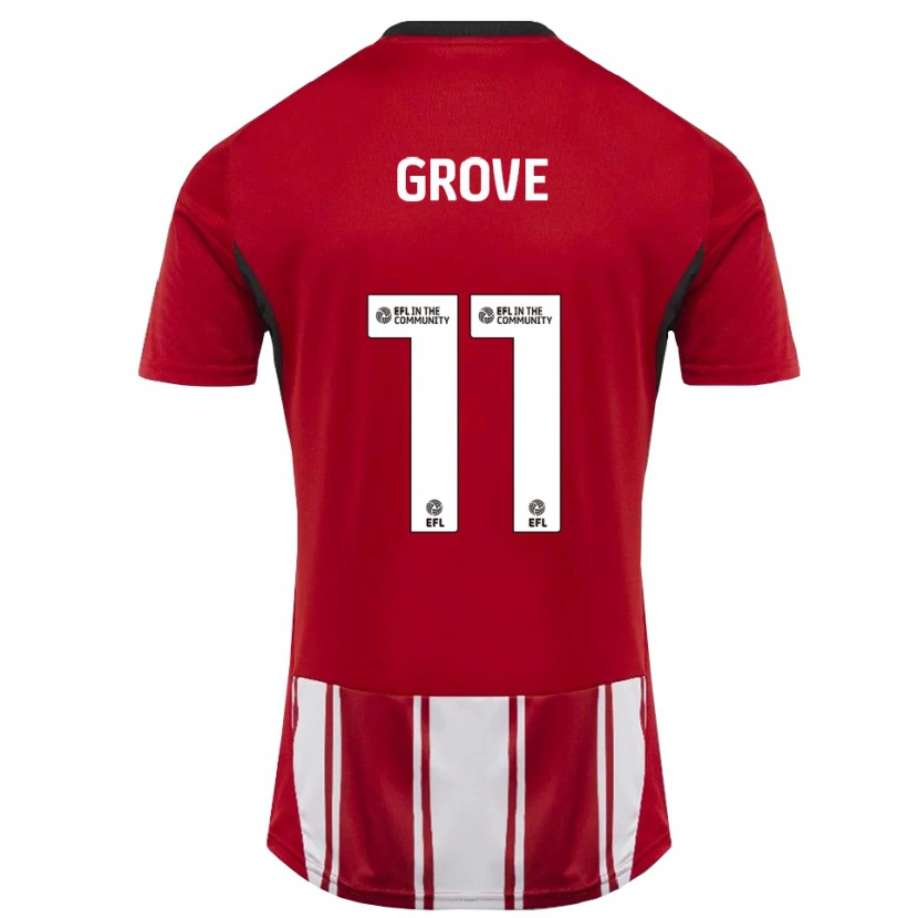 Danxen Niño Camiseta Jade Grove #11 Rojo Blanco Negro 1ª Equipación 2025/26 La Camisa