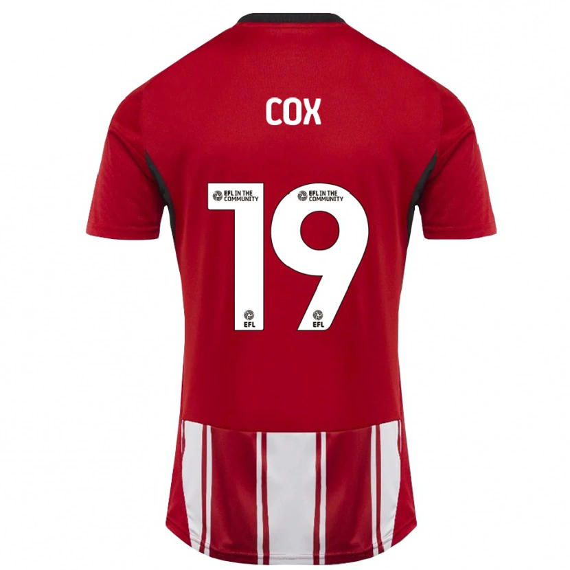 Danxen Niño Camiseta Sonny Cox #19 Rojo Blanco Negro 1ª Equipación 2025/26 La Camisa