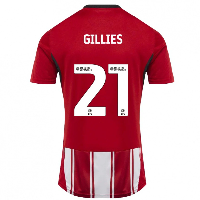 Danxen Niño Camiseta Sophie Gillies #21 Rojo Blanco Negro 1ª Equipación 2025/26 La Camisa