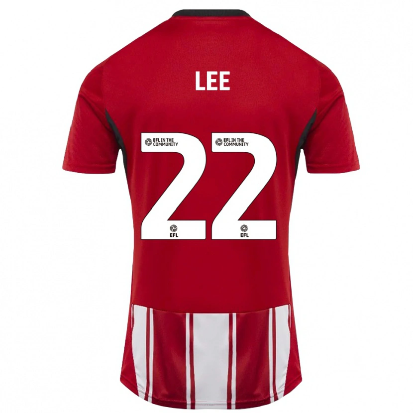 Danxen Niño Camiseta Harry Lee #22 Rojo Blanco Negro 1ª Equipación 2025/26 La Camisa