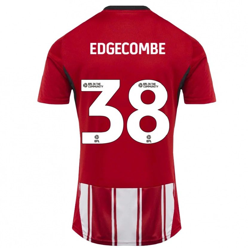 Danxen Niño Camiseta Max Edgecombe #38 Rojo Blanco Negro 1ª Equipación 2025/26 La Camisa