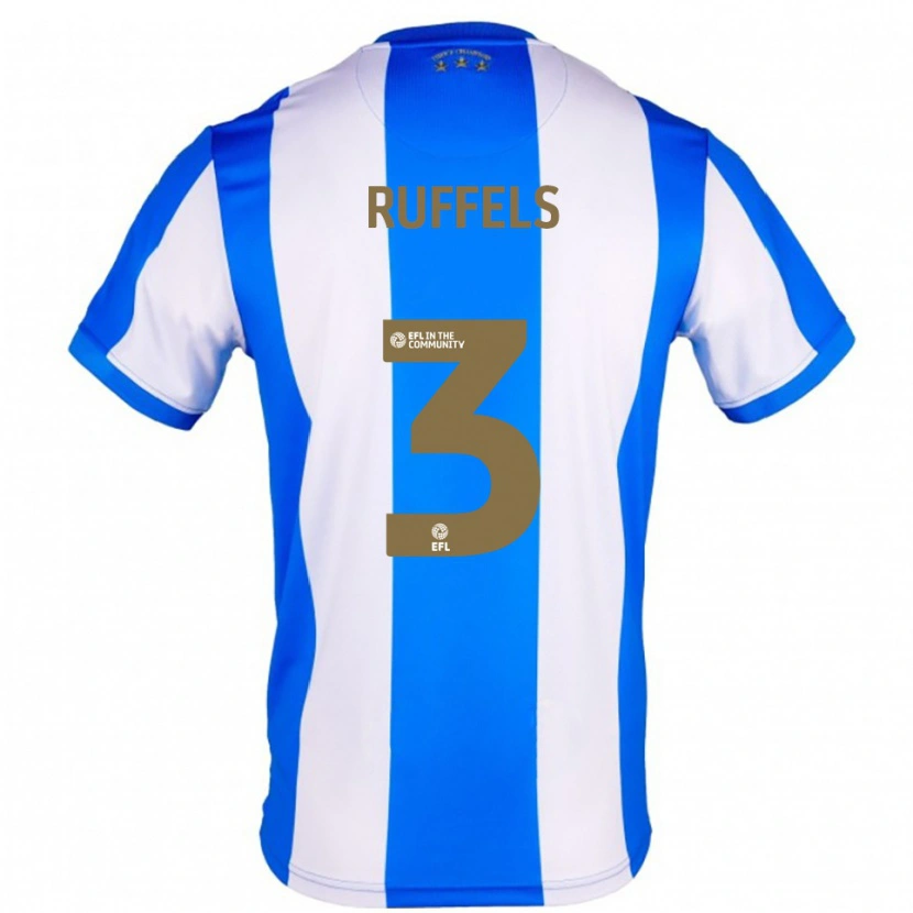 Danxen Niño Camiseta Josh Ruffels #3 Azul Blanco 1ª Equipación 2025/26 La Camisa