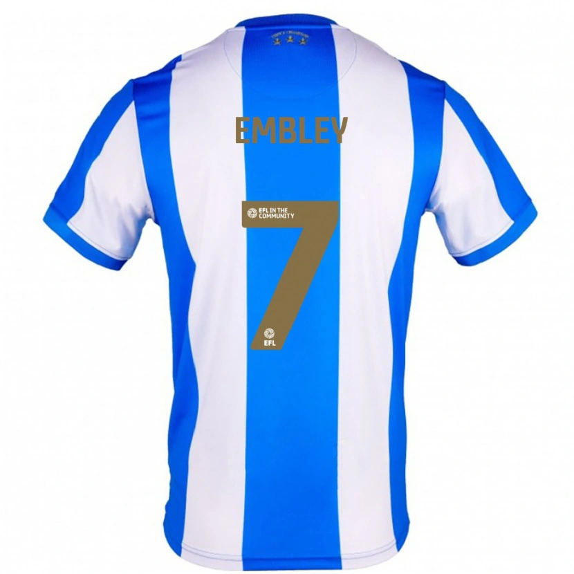 Danxen Niño Camiseta Leah Embley #7 Azul Blanco 1ª Equipación 2025/26 La Camisa