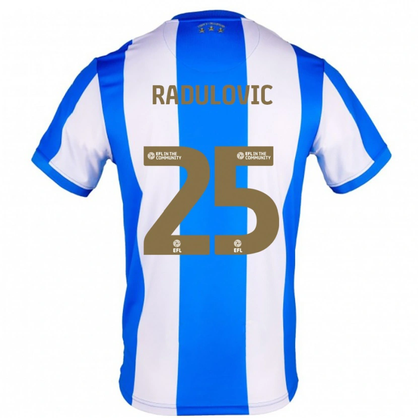 Danxen Niño Camiseta Bojan Radulović #25 Azul Blanco 1ª Equipación 2025/26 La Camisa