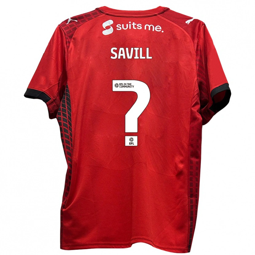 Danxen Niño Camiseta Delainy Savill #0 Rojo Negro 1ª Equipación 2025/26 La Camisa