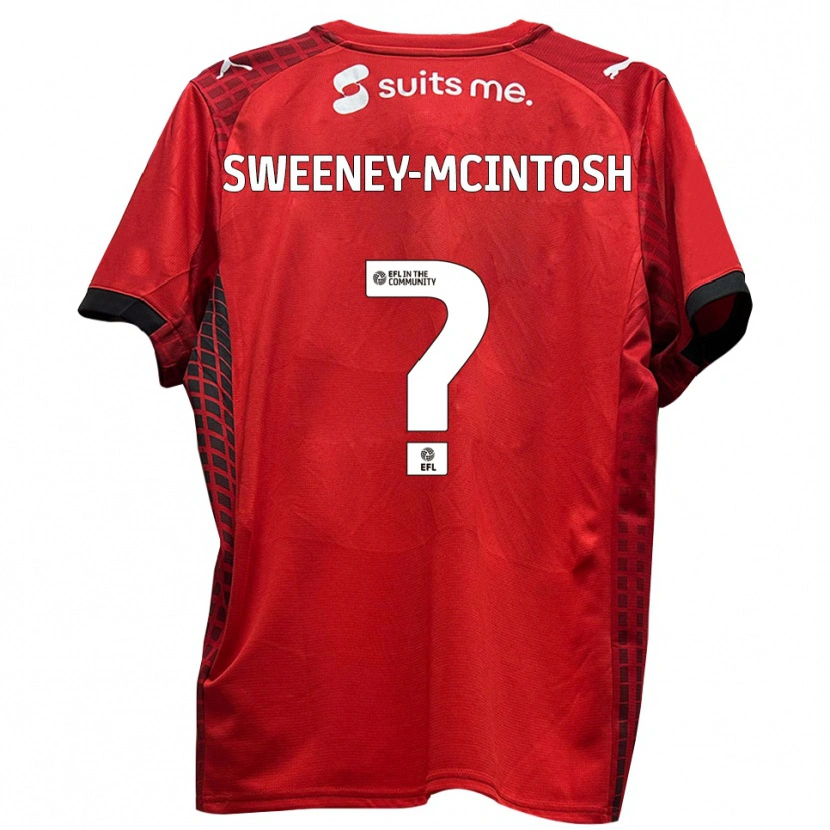Danxen Niño Camiseta Brogan Sweeney-Mcintosh #0 Rojo Negro 1ª Equipación 2025/26 La Camisa