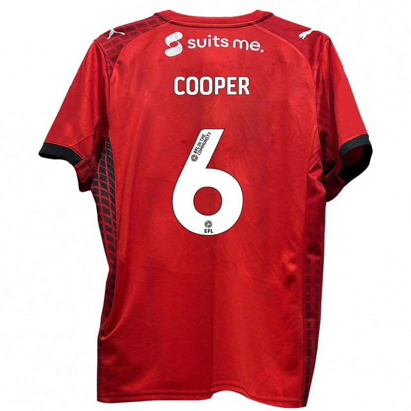 Danxen Niño Camiseta Brandon Cooper #6 Rojo Negro 1ª Equipación 2025/26 La Camisa