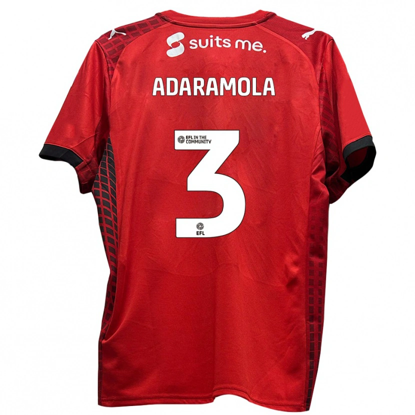 Danxen Niño Camiseta Tayo Adaramola #3 Rojo Negro 1ª Equipación 2025/26 La Camisa