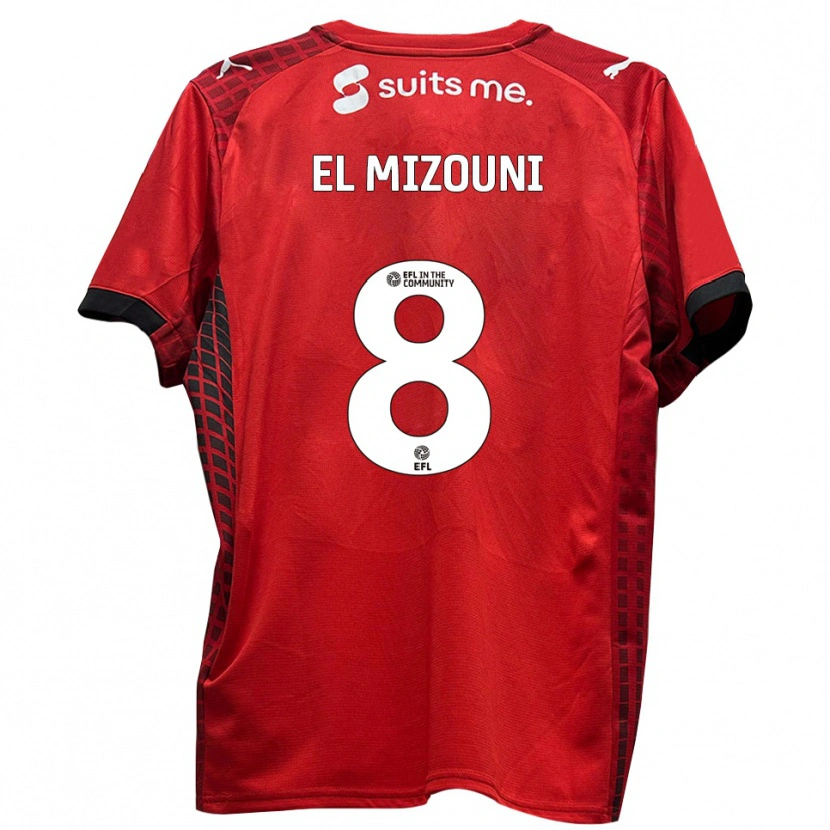 Danxen Niño Camiseta Idris El Mizouni #8 Rojo Negro 1ª Equipación 2025/26 La Camisa