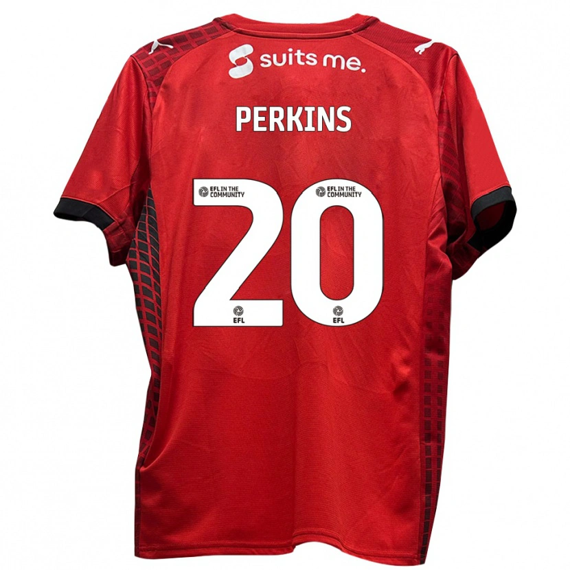 Danxen Niño Camiseta Sonny Perkins #20 Rojo Negro 1ª Equipación 2025/26 La Camisa