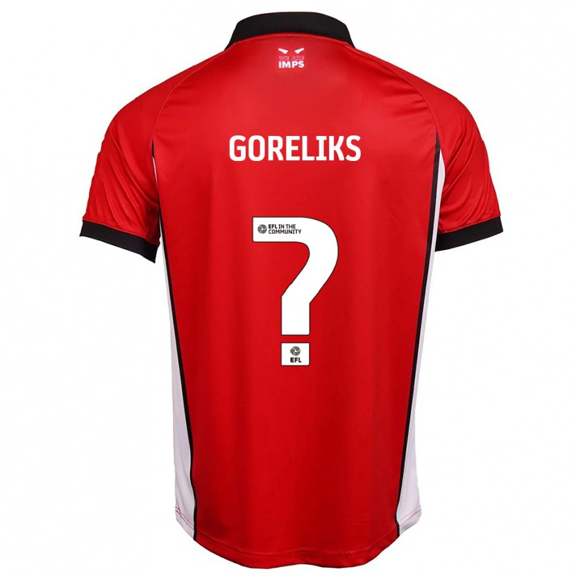 Danxen Niño Camiseta Daniels Goreliks #0 Rojo Blanco 1ª Equipación 2025/26 La Camisa