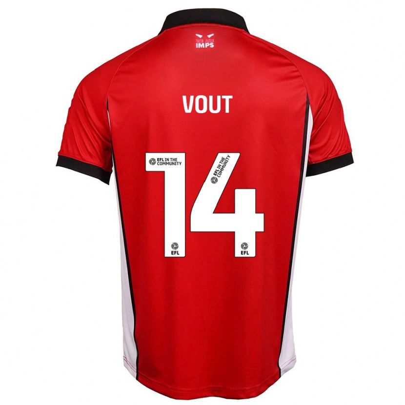Danxen Niño Camiseta Leo Vout #14 Rojo Blanco 1ª Equipación 2025/26 La Camisa
