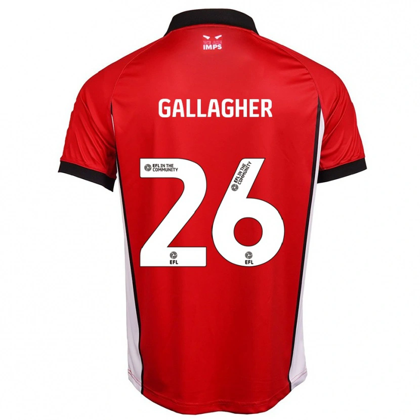 Danxen Niño Camiseta Oisín Gallagher #26 Rojo Blanco 1ª Equipación 2025/26 La Camisa