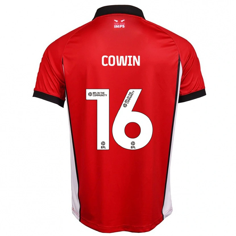 Danxen Niño Camiseta William Cowin #16 Rojo Blanco 1ª Equipación 2025/26 La Camisa