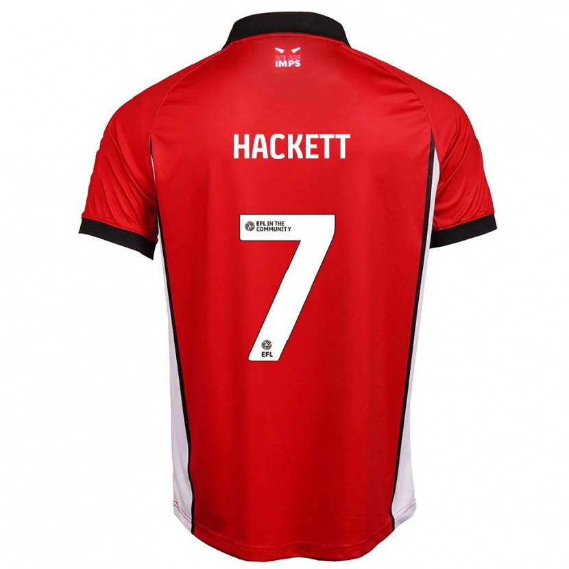 Danxen Niño Camiseta Reeco Hackett #7 Rojo Blanco 1ª Equipación 2025/26 La Camisa