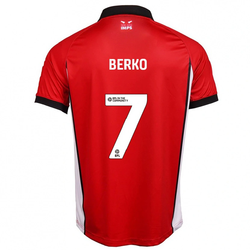 Danxen Niño Camiseta Russell Berko #7 Rojo Blanco 1ª Equipación 2025/26 La Camisa