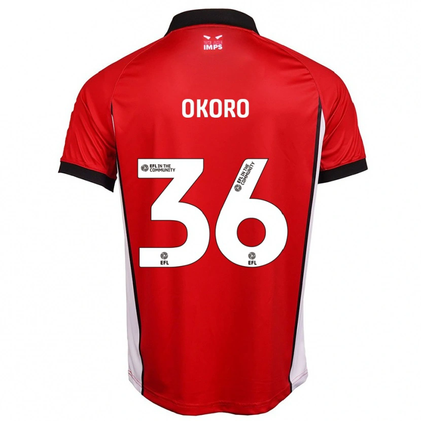 Danxen Niño Camiseta Zane Okoro #36 Rojo Blanco 1ª Equipación 2025/26 La Camisa