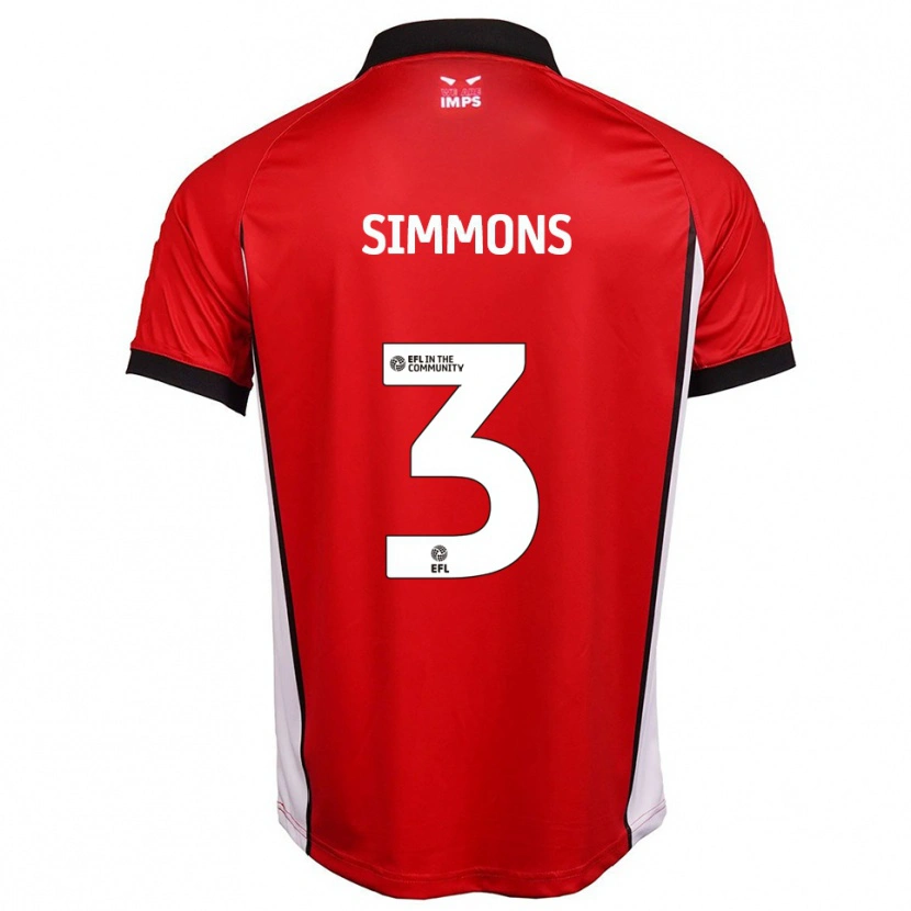 Danxen Niño Camiseta Noah Simmons #3 Rojo Blanco 1ª Equipación 2025/26 La Camisa