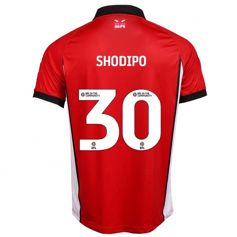 Danxen Niño Camiseta Olamide Shodipo #30 Rojo Blanco 1ª Equipación 2025/26 La Camisa
