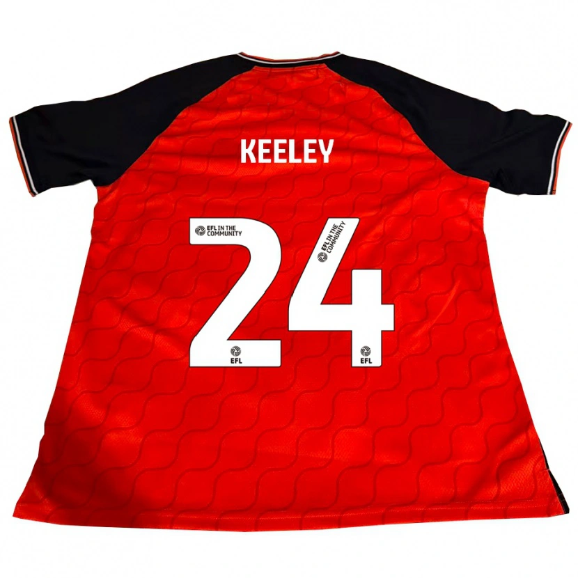 Danxen Niño Camiseta Josh Keeley #24 Naranja Negro Blanco 1ª Equipación 2025/26 La Camisa