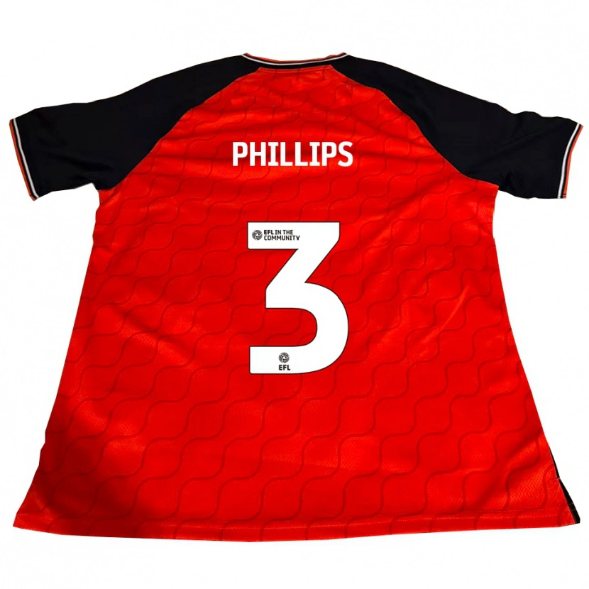 Danxen Niño Camiseta Josh Phillips #3 Naranja Negro Blanco 1ª Equipación 2025/26 La Camisa